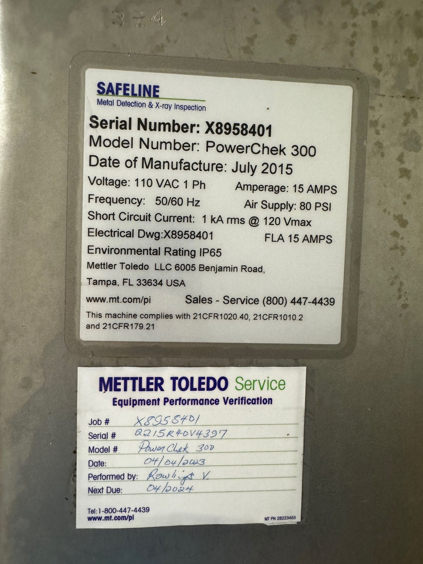 2015 Safeline PowerChek 300 X-Ray Inspection System, 17" Belt Width x 9.25" Entry Clearance, 88" OA - Image 3 of 6