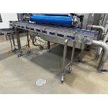 2018 Pavan Stainless Steel Fram Interlox belt Conveyor, Mounted On Casters