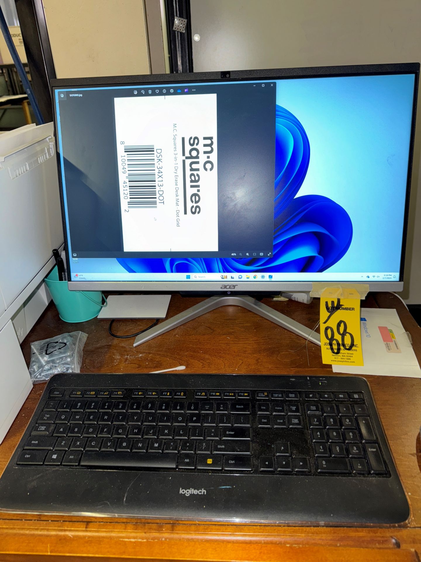 LOT Samsung 34" Monitor w/ Port. Stand and Keyboard, Acer 23" Monitor w/ | Rig Fee $100 - Image 4 of 5