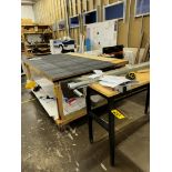 LOT Steel Framed Wood Top Table, Wooden Port. Work Table, 8' x 64" and 8 | Rig Fee $75