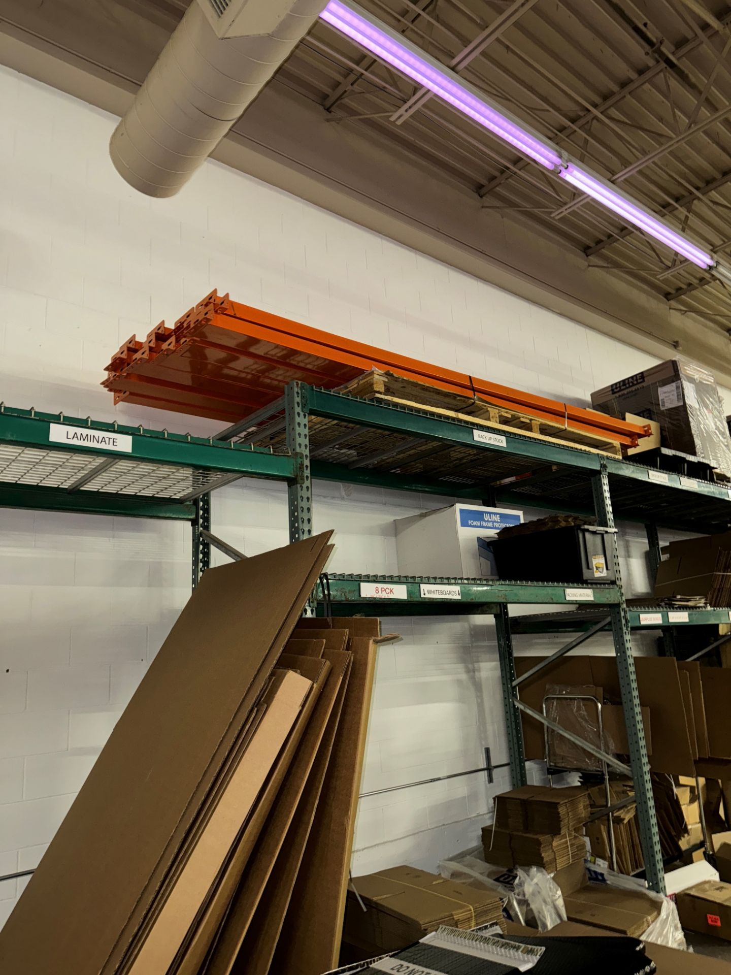 LOT (16) Sections of Asst. Orange and Green Adj. Pallet Shelving, Wire D | Rig Fee $620 - Image 5 of 5