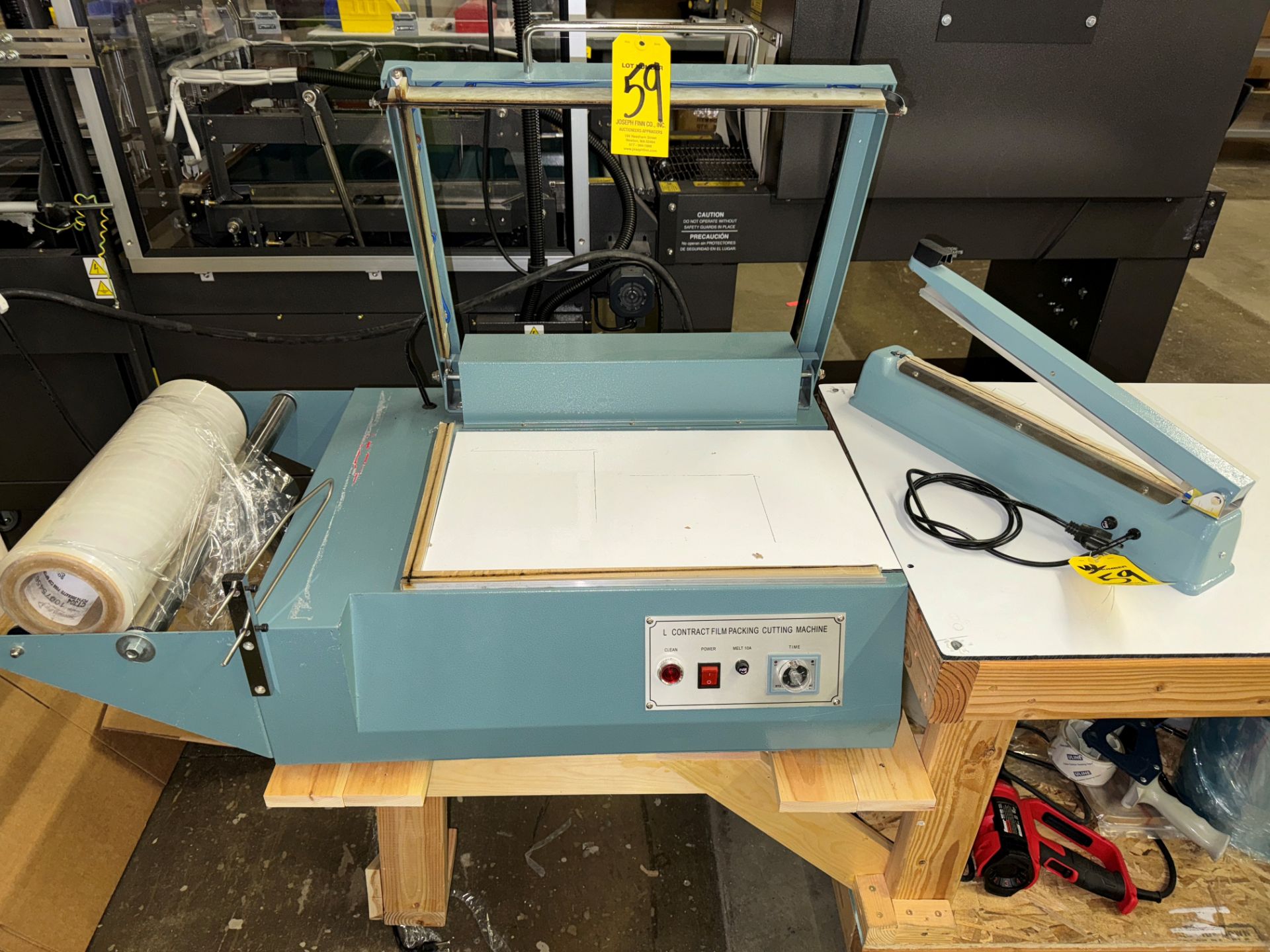 L Type Sealing and Cutting Machine, w/ 16" Heat Sealer, and SF Sealing M | Rig Fee $130