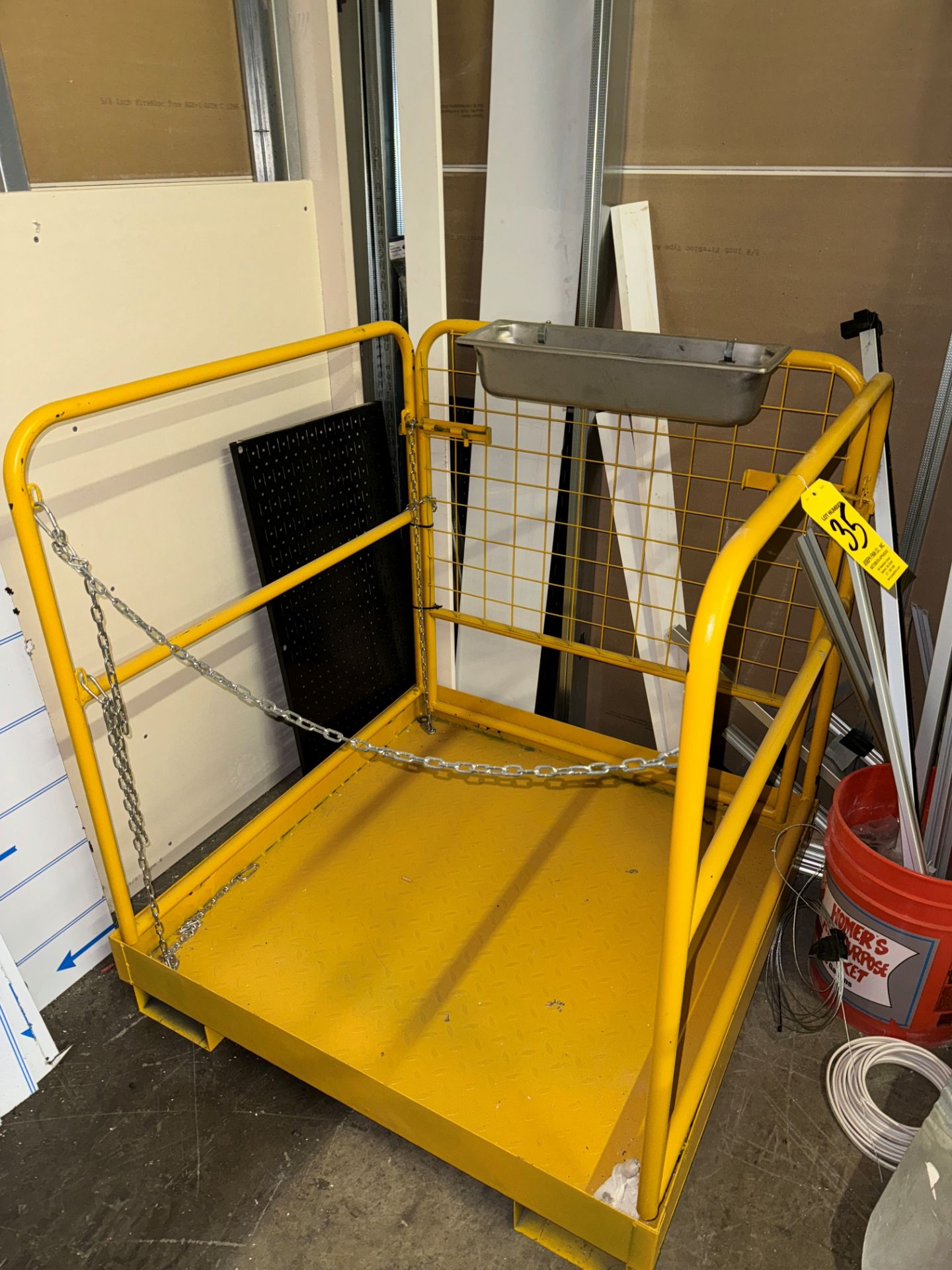 Yellow Forklift Safety Platform , 3' x 3' | Rig Fee $50