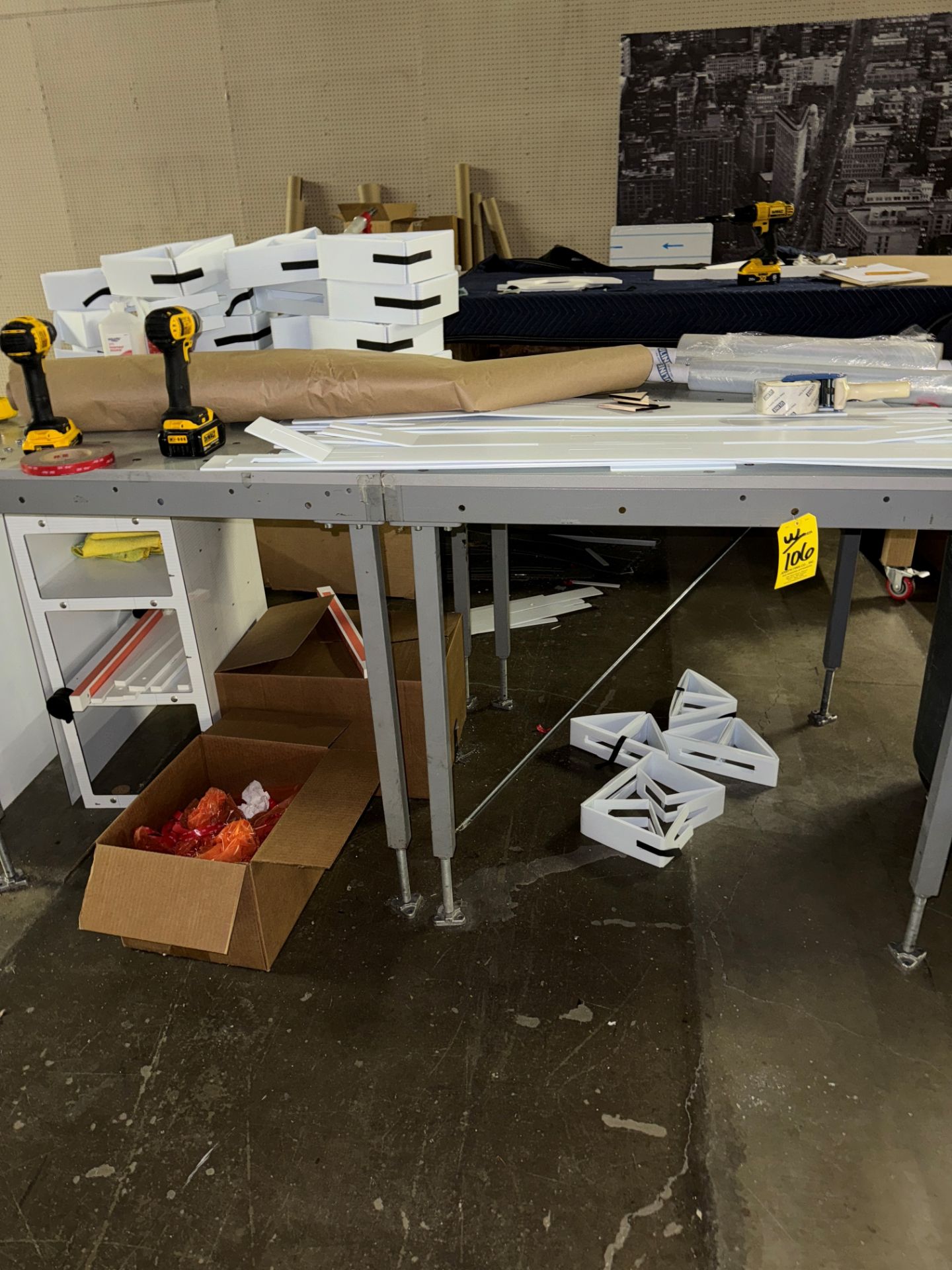 LOT Wood Port. Work Table, Steel Table | Rig Fee $75 - Image 2 of 3