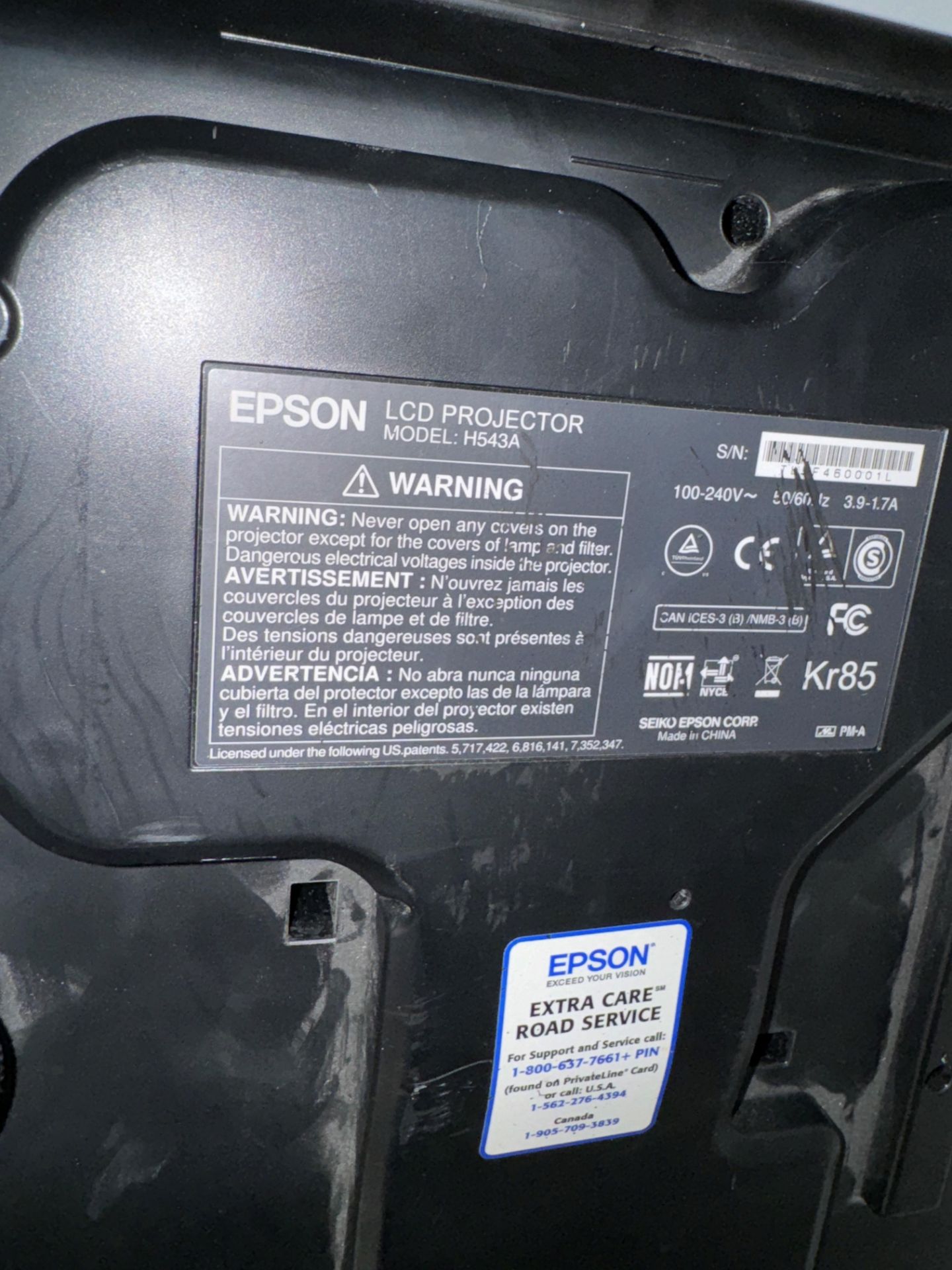 Epson LCD H543A Projector | Rig Fee $25 - Image 3 of 3