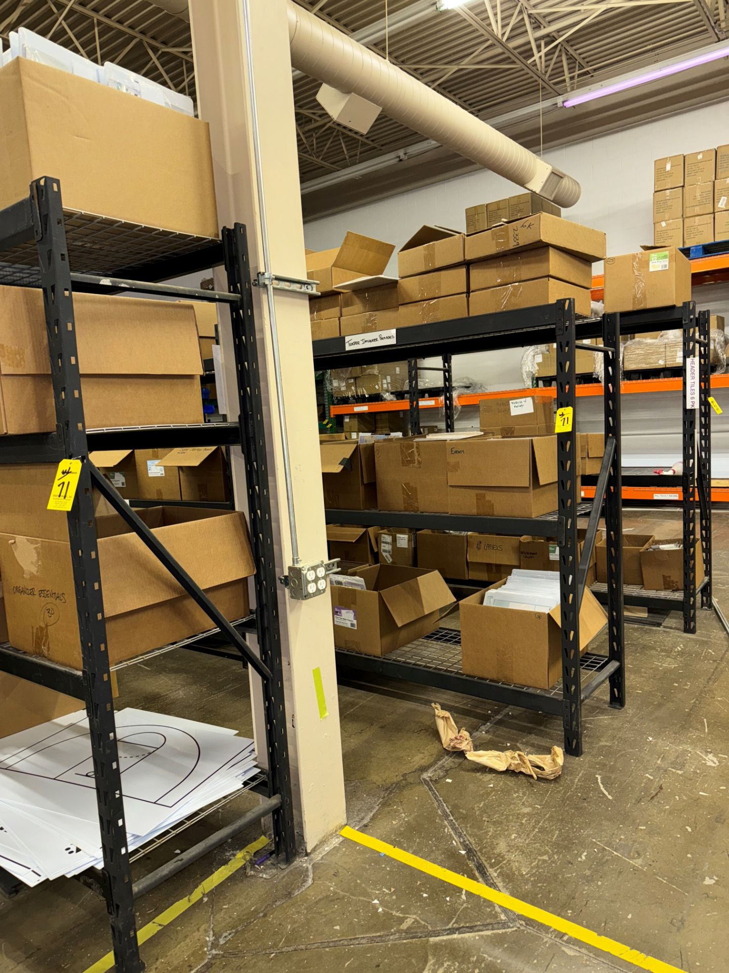 LOT (9) Sections of Metal Light Duty Shelving | Rig Fee $420 - Image 2 of 2