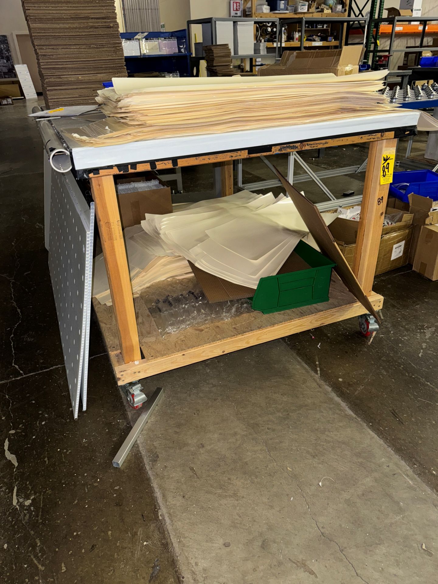 LOT "A" Port. Wood Stock Cart, Port. Wood Work Table | Rig Fee $75 - Image 3 of 3