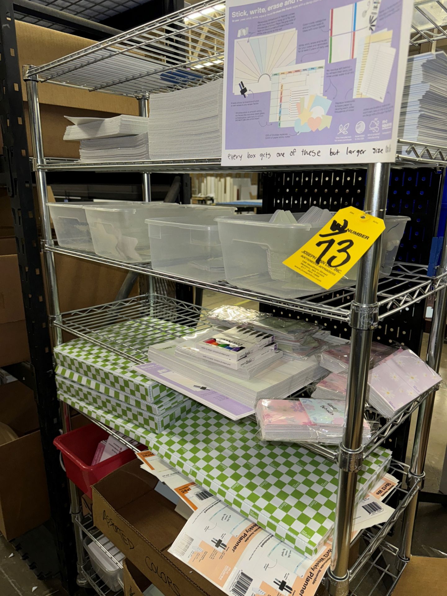 Blue Packaging Table, Port. Wire Chrome Rack, 8-Shelf Wood Port. Work Ta | Rig Fee $125 - Image 2 of 3