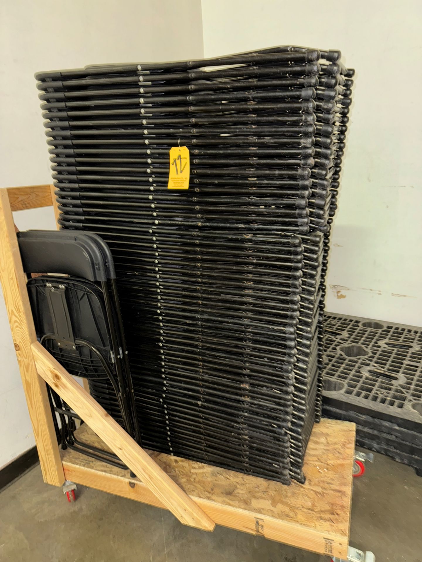 LOT Approx. 55 Black Plastic Stacking Chairs | Rig Fee $125