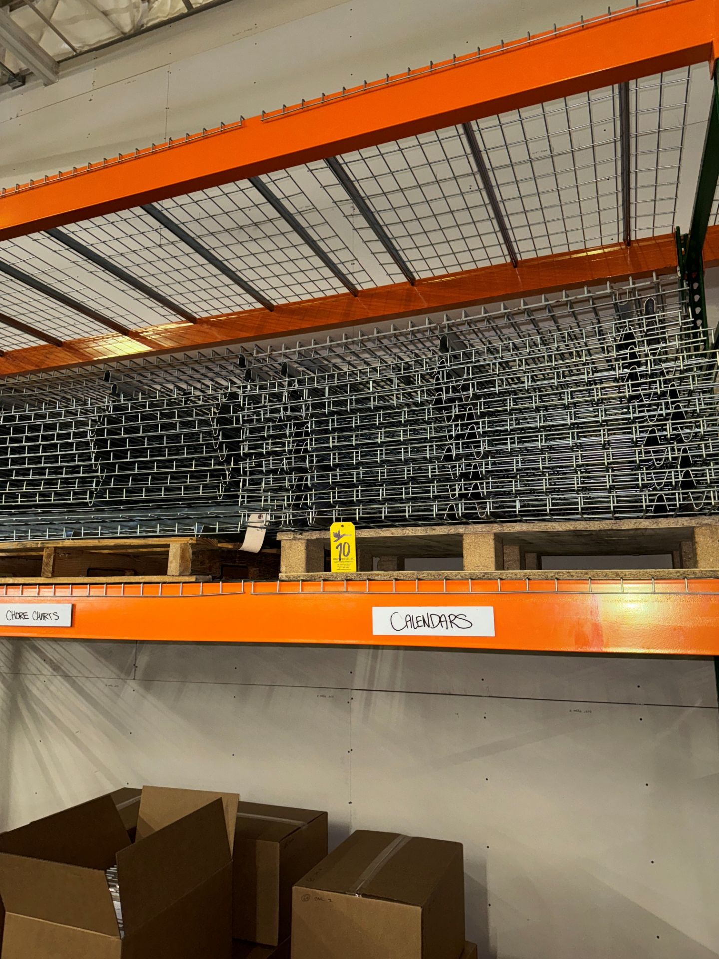 LOT (16) Sections of Asst. Orange and Green Adj. Pallet Shelving, Wire D | Rig Fee $620 - Image 4 of 5