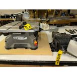 LOT Rockwell RK7321 Blade Runner Bench Top Table Saw, 6" Shop Vise | Rig Fee $35