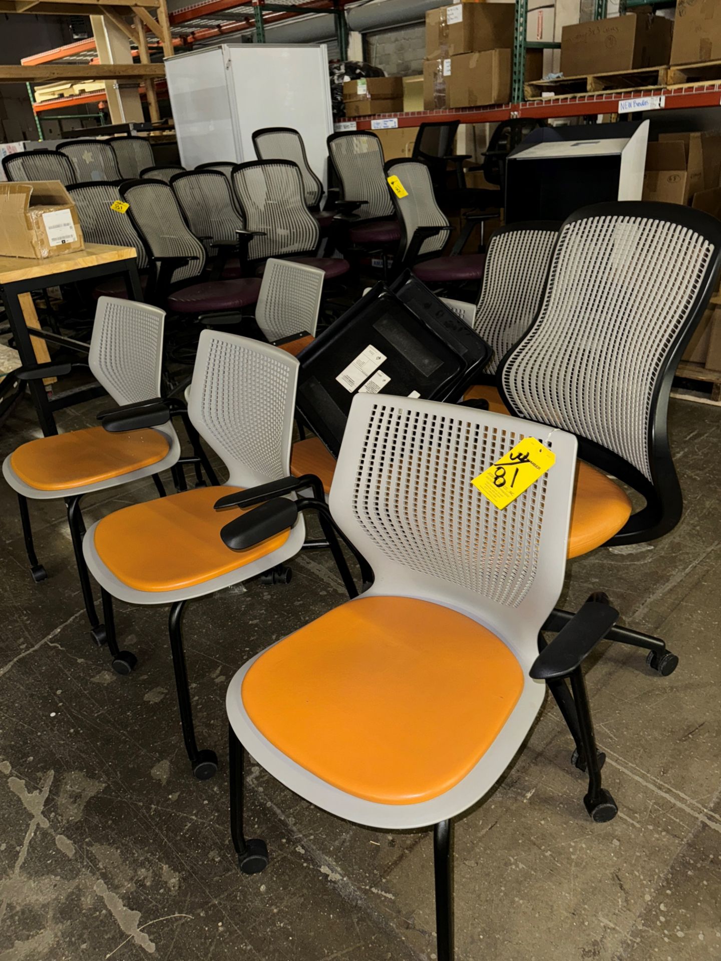 LOT Conference Table, (8) White Swivel Chairs, Vizio Monitor, Gray/Beige | Rig Fee $270 - Image 10 of 11