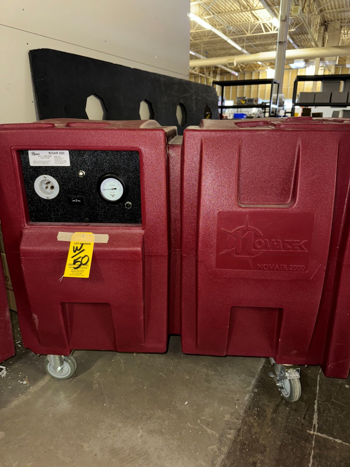 LOT (2) Novatec Novair 2000 Port. Plastic Air Filter Carts w/ Meter | Rig Fee $75 - Image 2 of 5