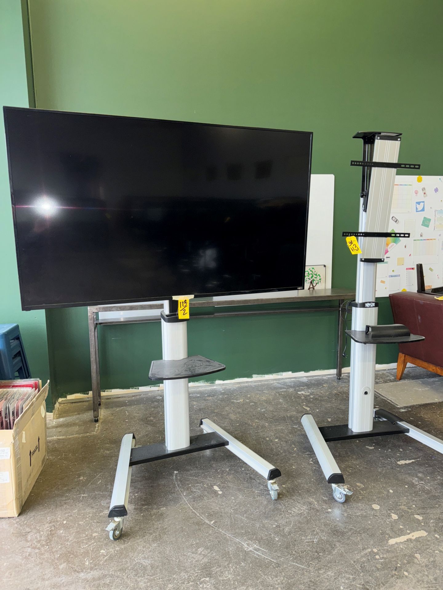 LOT Vizio 68"" Monitor w/ (2) Port. TV Stands | Rig Fee $100