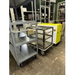 LOT (1) H.D. 4-Shelf Steel Cart, (1) S.S. 3-Shelf Cart, (1) Green Port. | Rig Fee $75