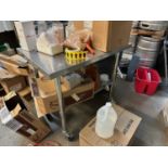 Stainless Steel Table on Casters (Approx. 2' x 3')