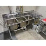 Eagle 3-Compartment Stainless Steel Sink (Approx. 28" x 74")