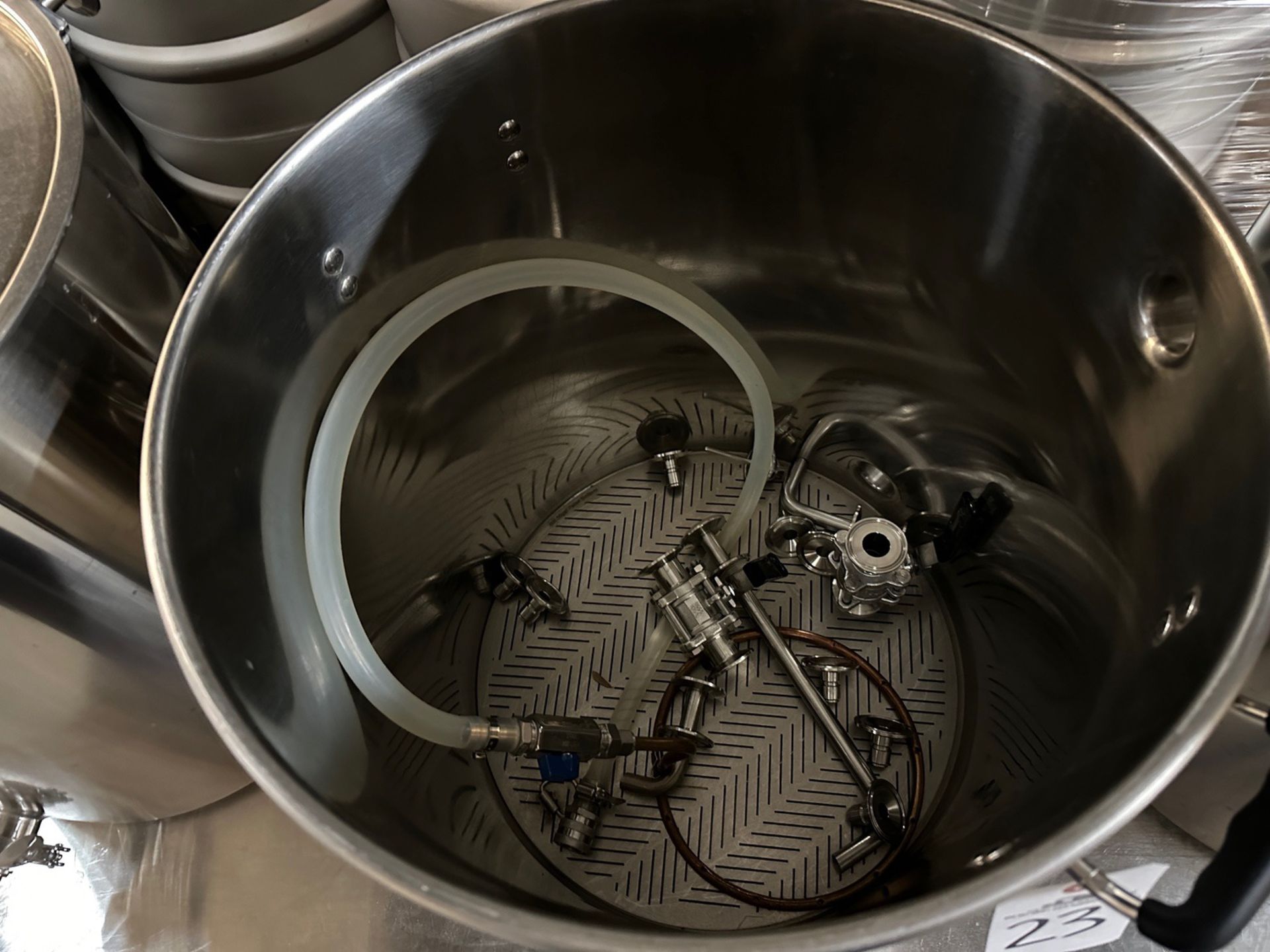 Spike Brewing Homebrew Setup on Stainless Steel Cart - 3-Vessels, Controls, Fittings and Hoses - Image 3 of 7