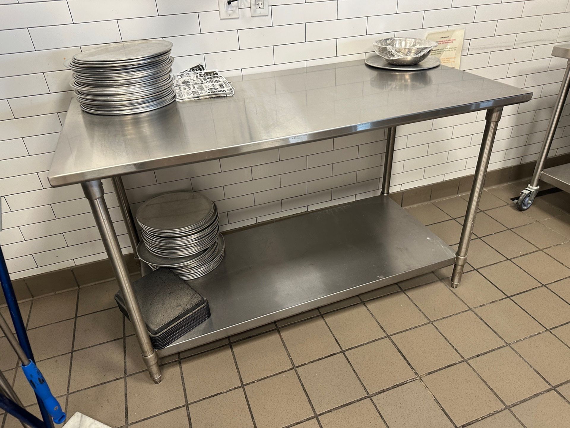 Lot of (1) Stainless Steel Table on Casters (Approx. 2' x 30"), (1) 30" x 5' SS Table and (1) 21" - Image 2 of 3