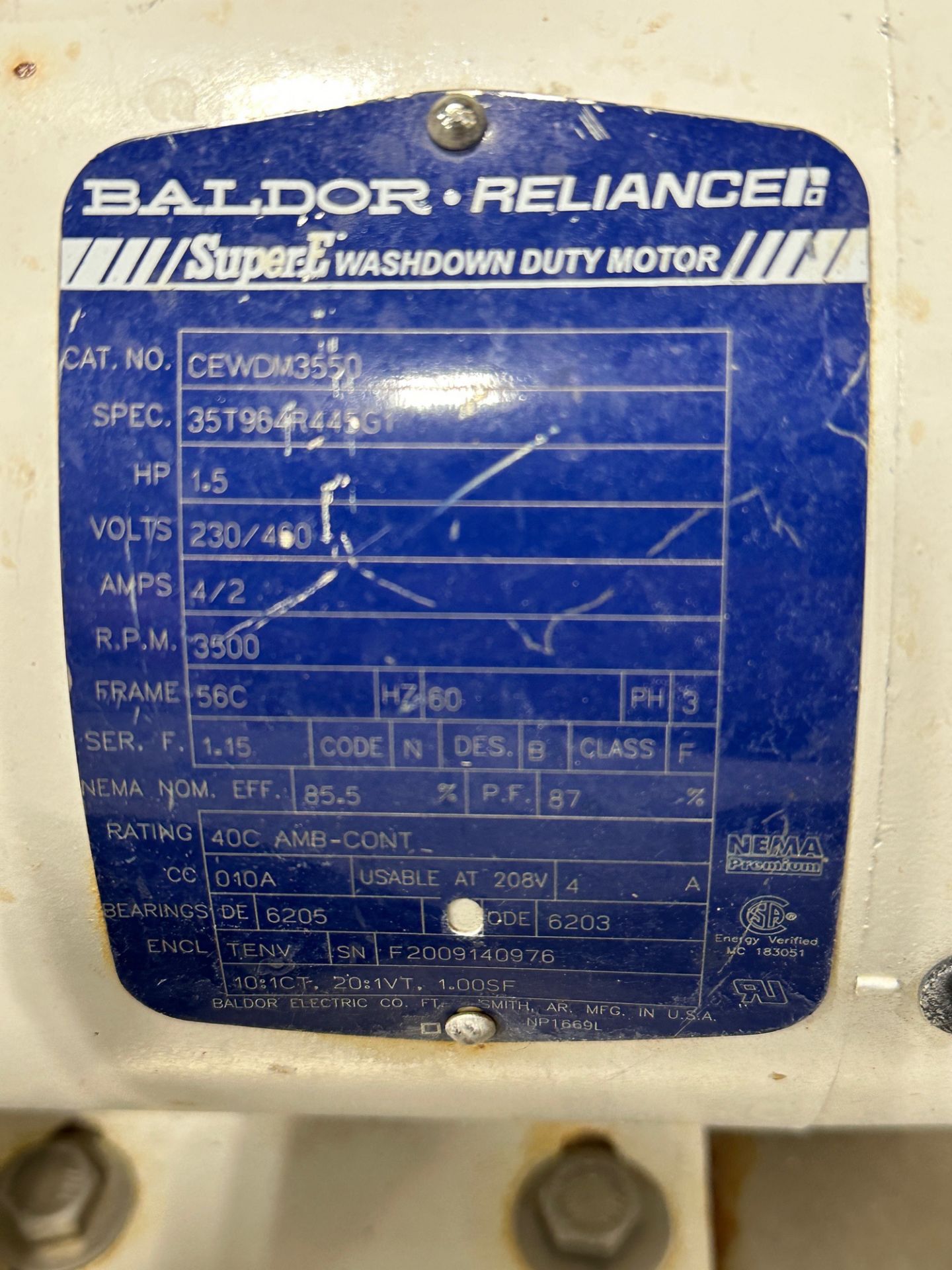 1.5 HP Baldor Reliance Super E Washdown Motor with Ampco Centrifugal Pump and Lenze VFD - Image 2 of 4