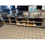 Lot of (2) Stainless Steel Topped Dish Storage Cabinets with Contents - (1) 31" x 6' and (1) 25" x