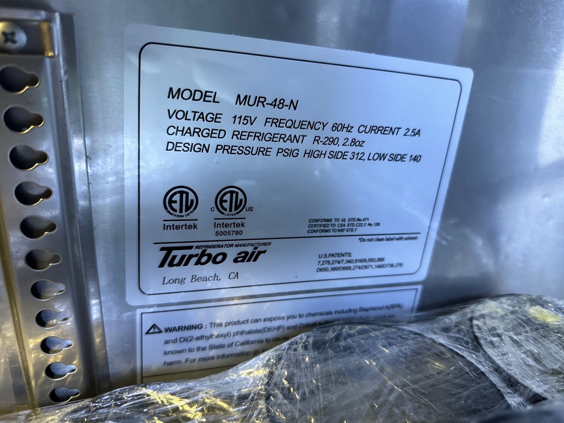 Turbo Air Stainless Steel Line Cooler - Model MUR-48-N - Image 2 of 2