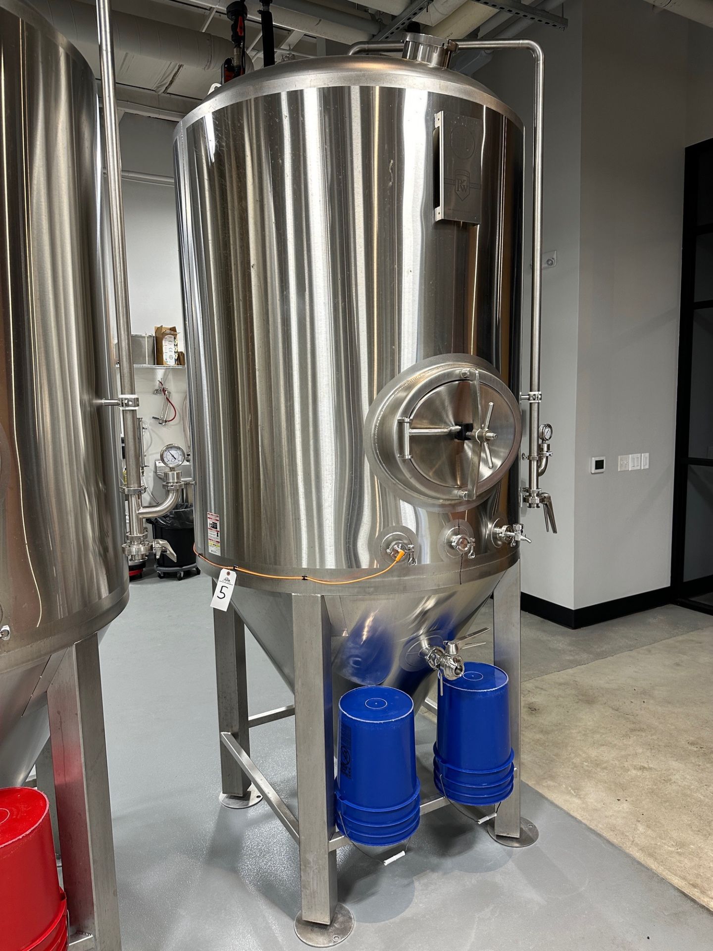 Portland Kettle Works 15 BBL Fermentation Tank - Cone Bottom, Glycol Jacketed, Mandoor, Zwickle