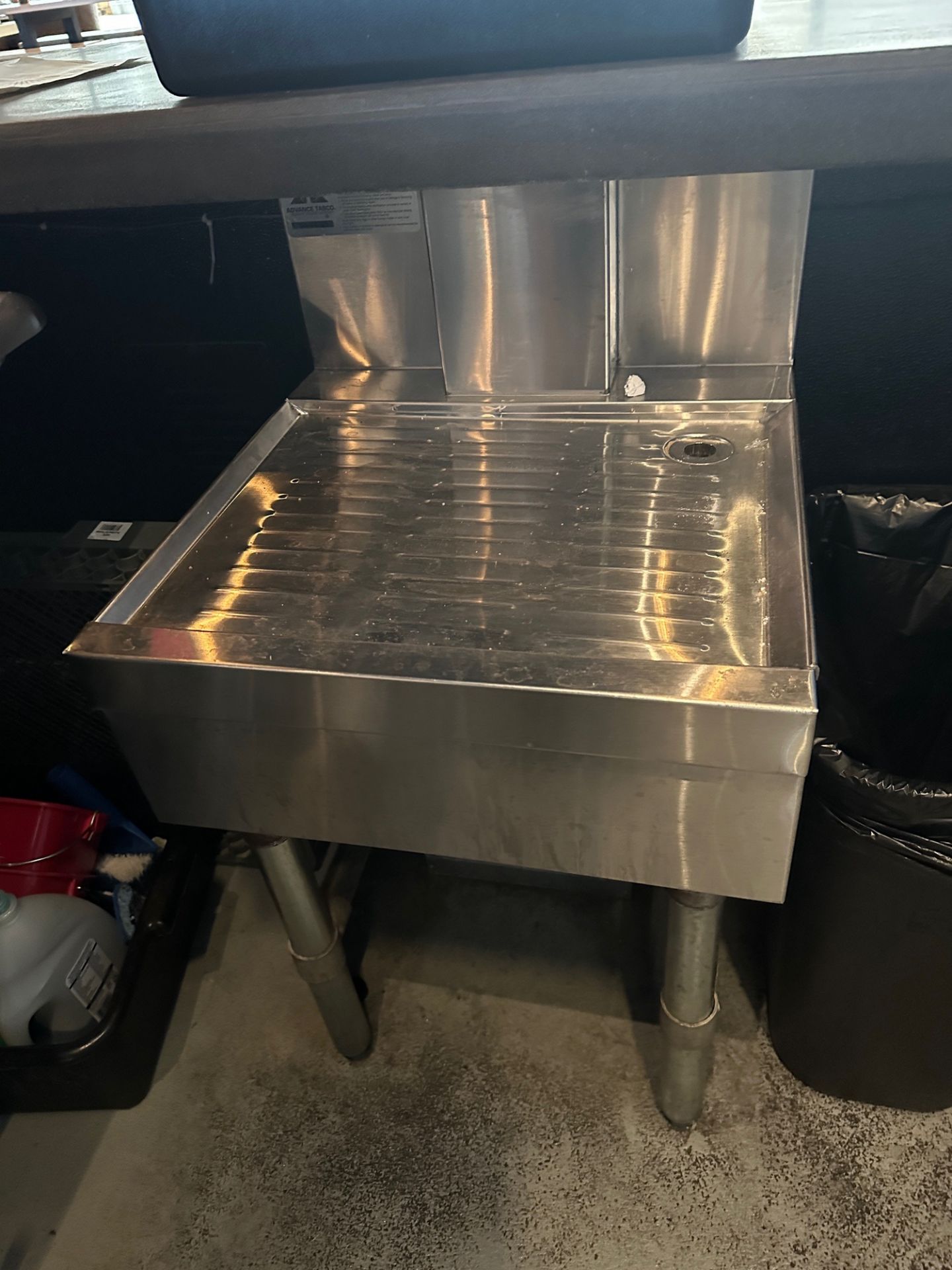 Lot of Stainless Steel Rack Drying Table (Approx. 18" x 18") and Small Table (Approx. 15" x 2')