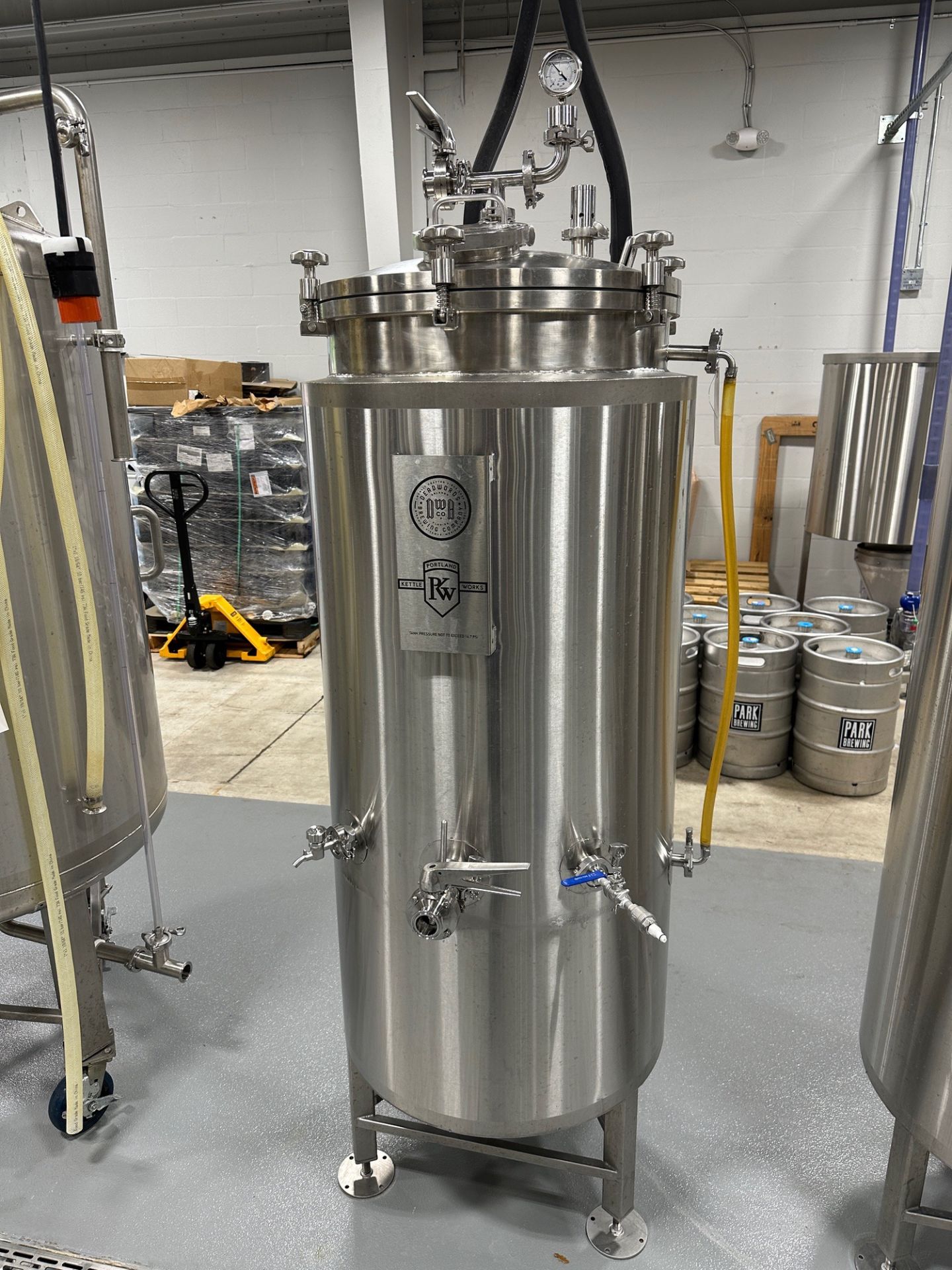 Portland Kettle Works 2 BBL Stainless Steel Unitank - Glycol Jacketed, Zwickle Valve, Sight Glass (