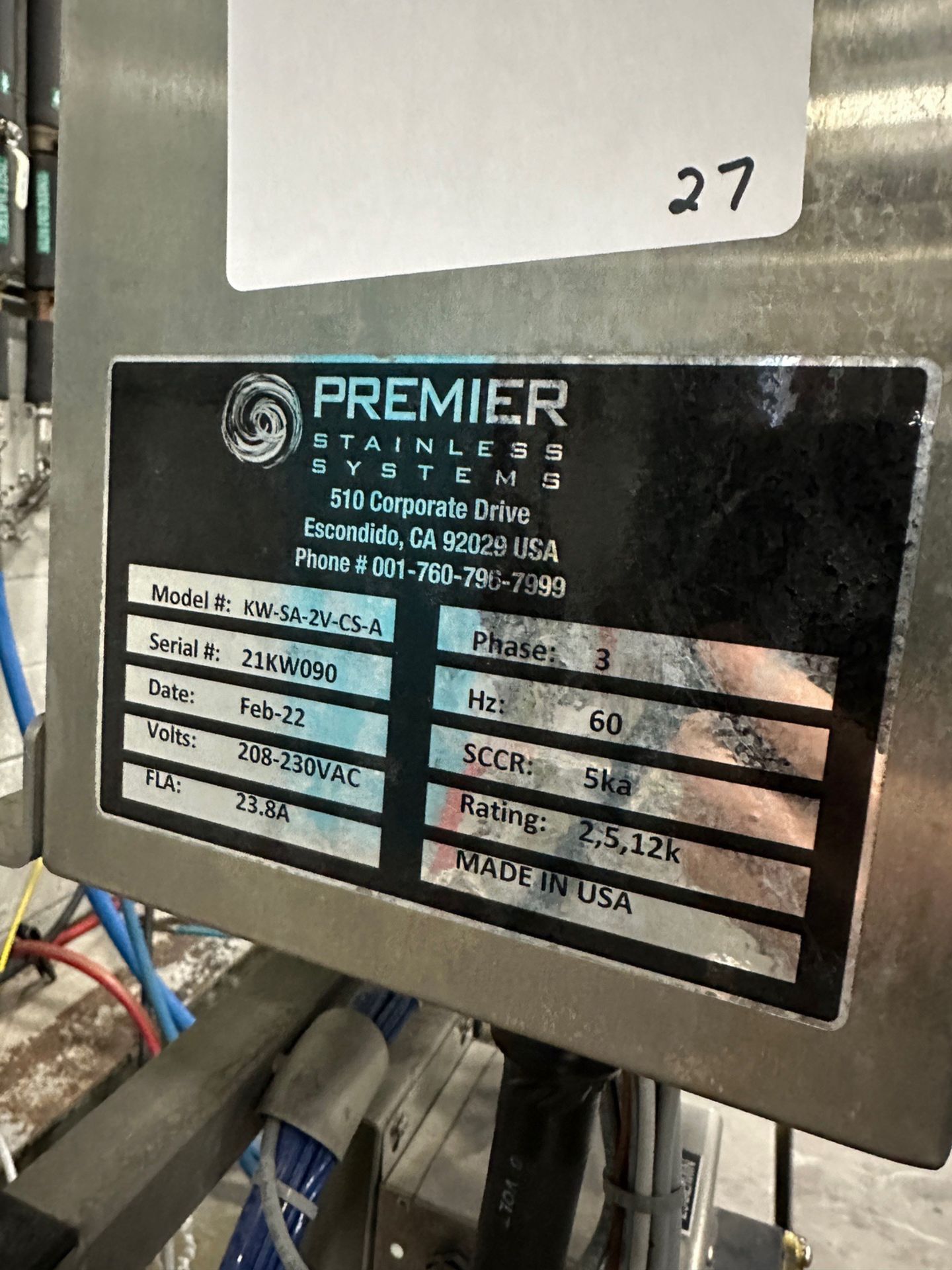 2022 Premier Stainless 3-Station Keg Washer, Model KW-SA-2V-CS-A, S/N: 21KW090 | Rig Fee $350 - Image 7 of 7