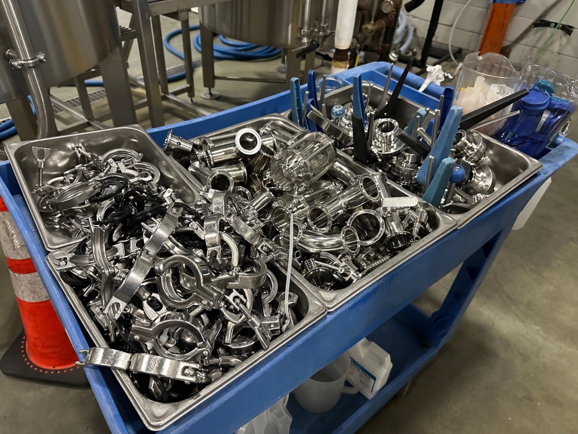 Misc Stainless Steel Brewery Fittings, Tri-Clamps, Sight Glasses, Butterfly Valves