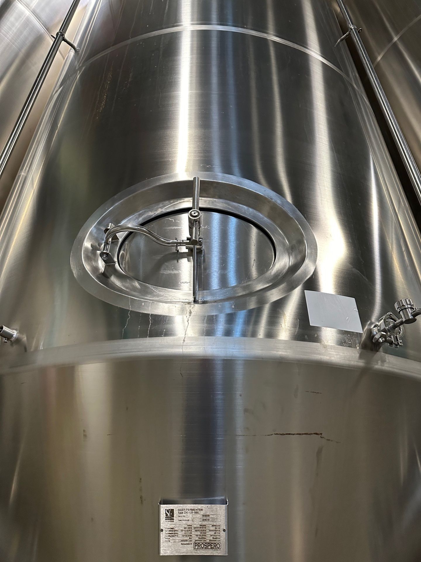 2018 Prospero SK 120 BBL Fermenter, Glycol Jacketed, Approx 7ft ID x 24ft OAH, S/N: 18102759 - Image 3 of 6