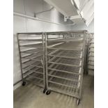 Lot of (6) Stainless Steel Wire Rack Carts (Approx. 39.5" x 75.5" x 76" O.H.)