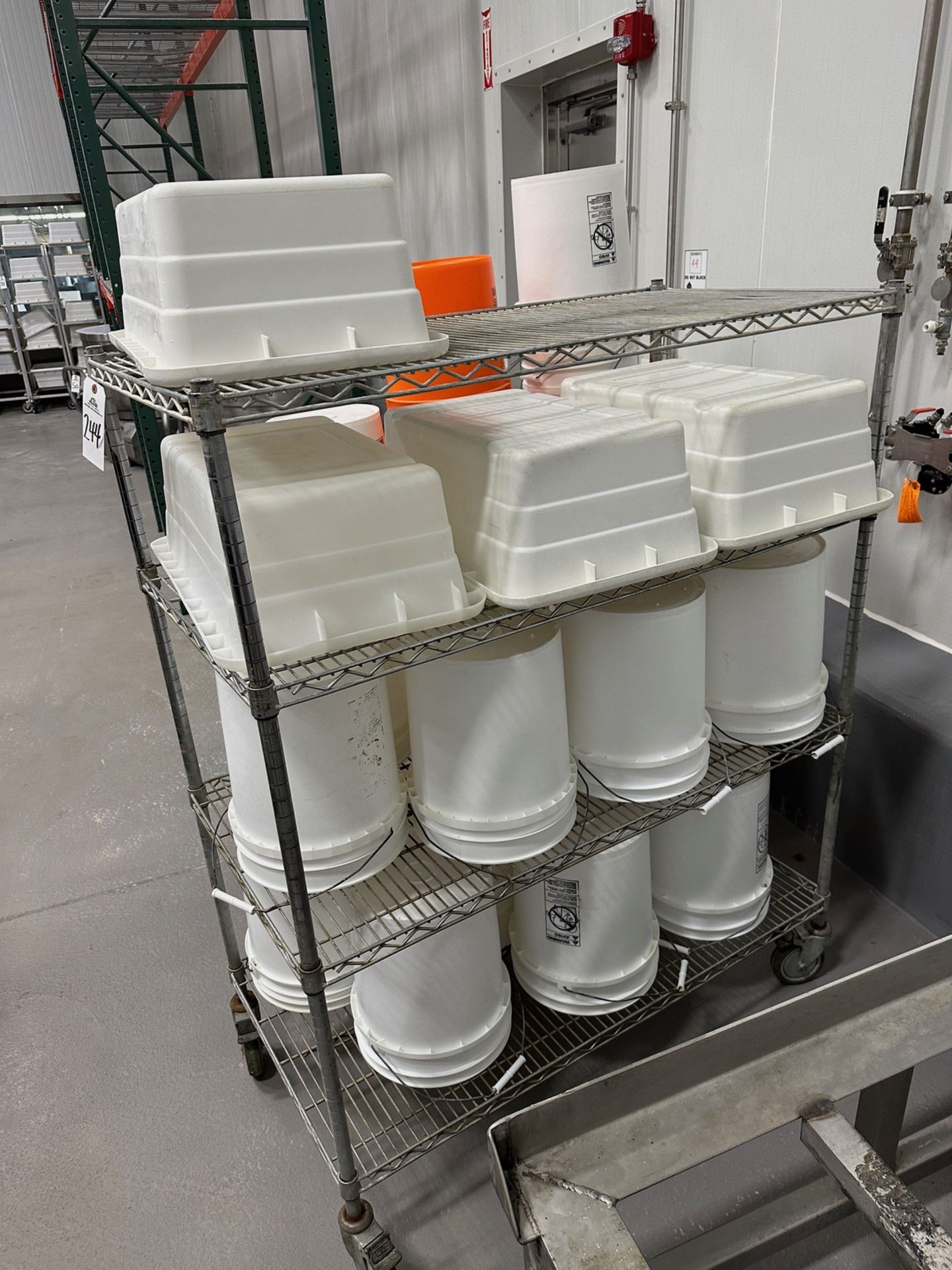 Lot of White Plastic Bins and Buckets with Carts | Rig Fee $75 - Image 2 of 2