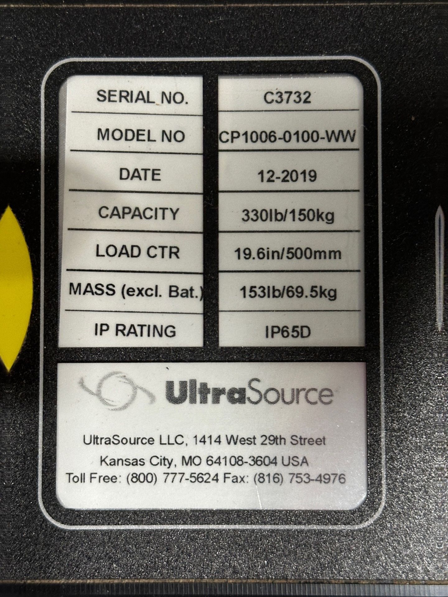 2019 Ultra Source 330 LB Capacity Label Roll Handler - Model CP1006-0100-WW, S/N C3 | Rig Fee $150 - Image 2 of 3
