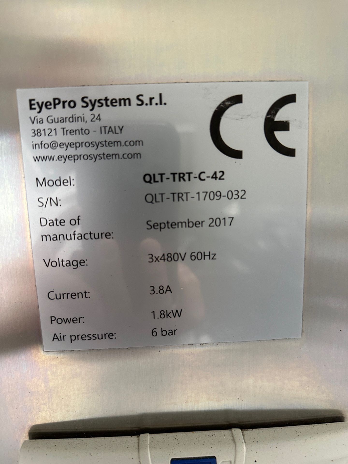 2017 Q-Lite EyePro Quality Control / Inspection System - Model QLT-TRT-C-42, S/N QLT-TRT-1709-032 - Image 5 of 5