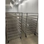 Lot of (6) Stainless Steel Wire Rack Carts (Approx. 39.5" x 75.5" x 76" O.H.) | Rig Fee $150