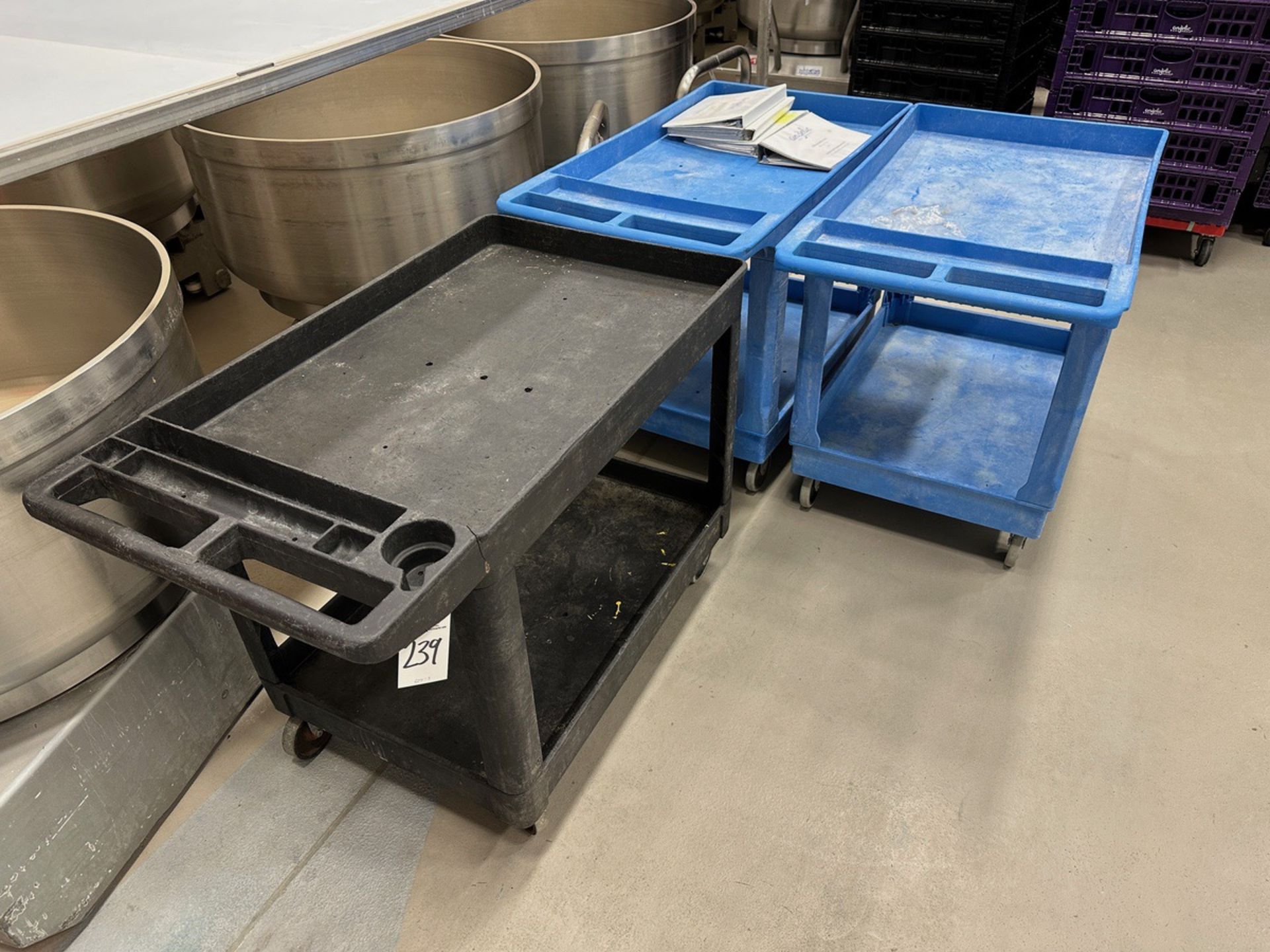 Lot of (3) Rubbermaid Utility Carts | Rig Fee $30