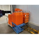 Lot of Orange Plastic "Edible" Food Containers (Approx. 15" x 2') with (4) Aluminum | Rig Fee $200