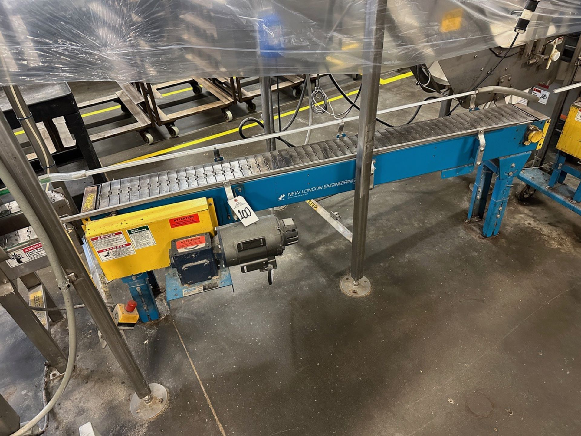 New London Engineering Stainless Steel Belt Conveyor with Lenze VFD (Approx. 7.5" x | Rig Fee $150