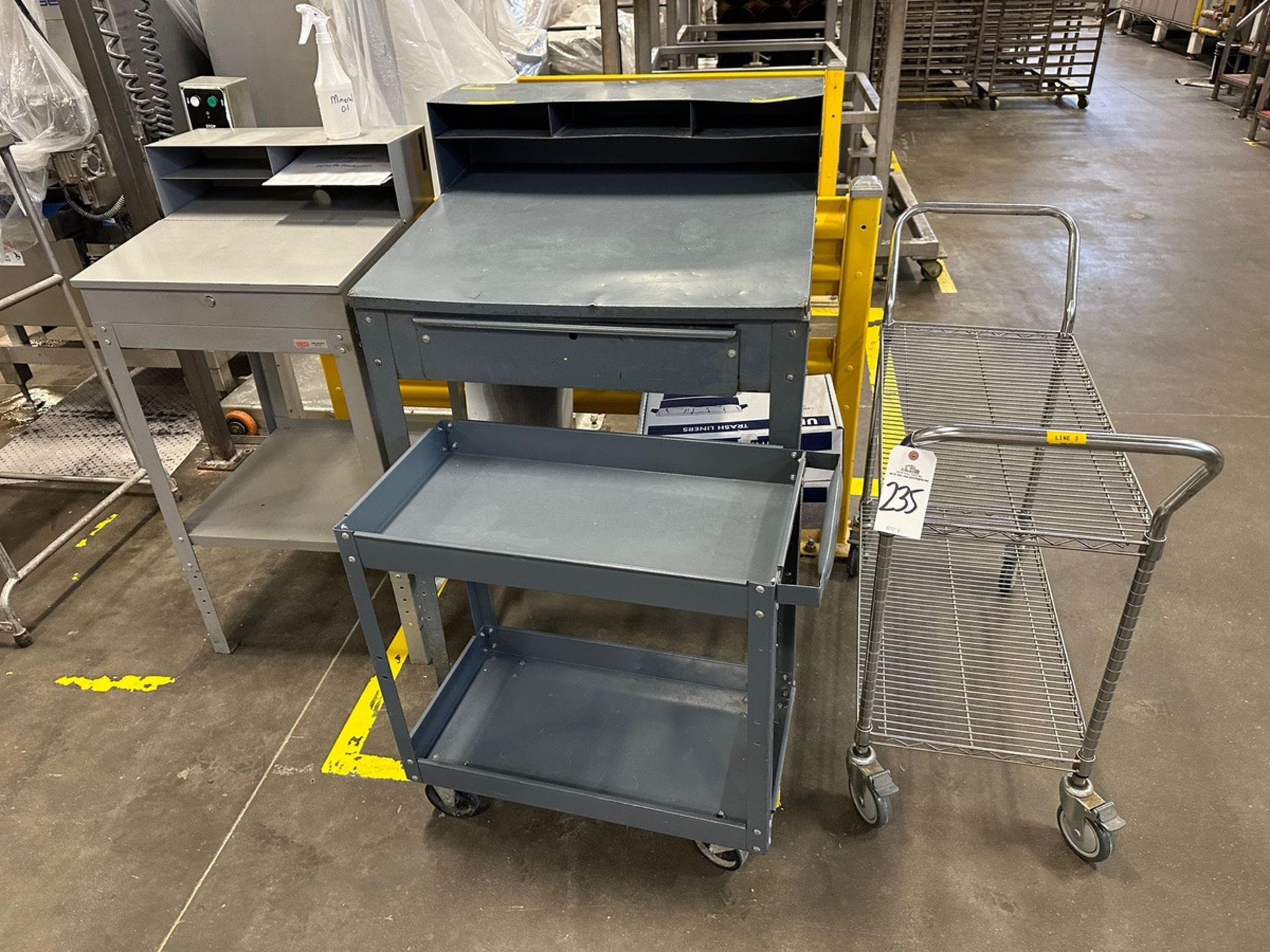 Lot of Workstations and Utility Carts