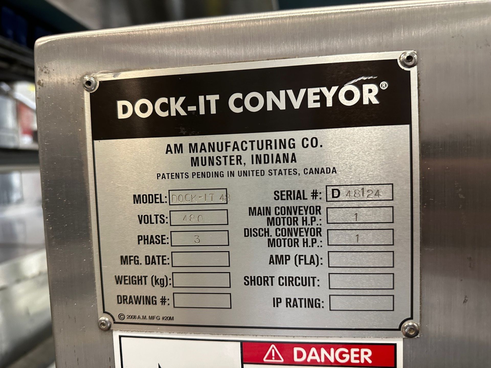 AM Manufacturing Model Dock-It 48 Conveyor from Apache Press to Oven - S/N D48124 ( | Rig Fee $200 - Image 4 of 4