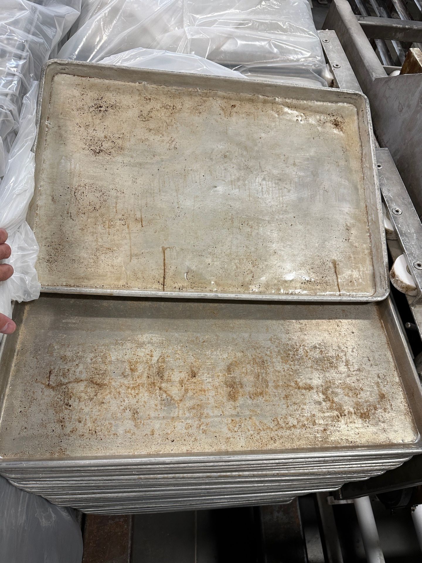 Approx. (300) Sheet Trays on Heavy Duty Pan Cart (Approx. 18" x 26") | Rig Fee $50 - Image 2 of 2