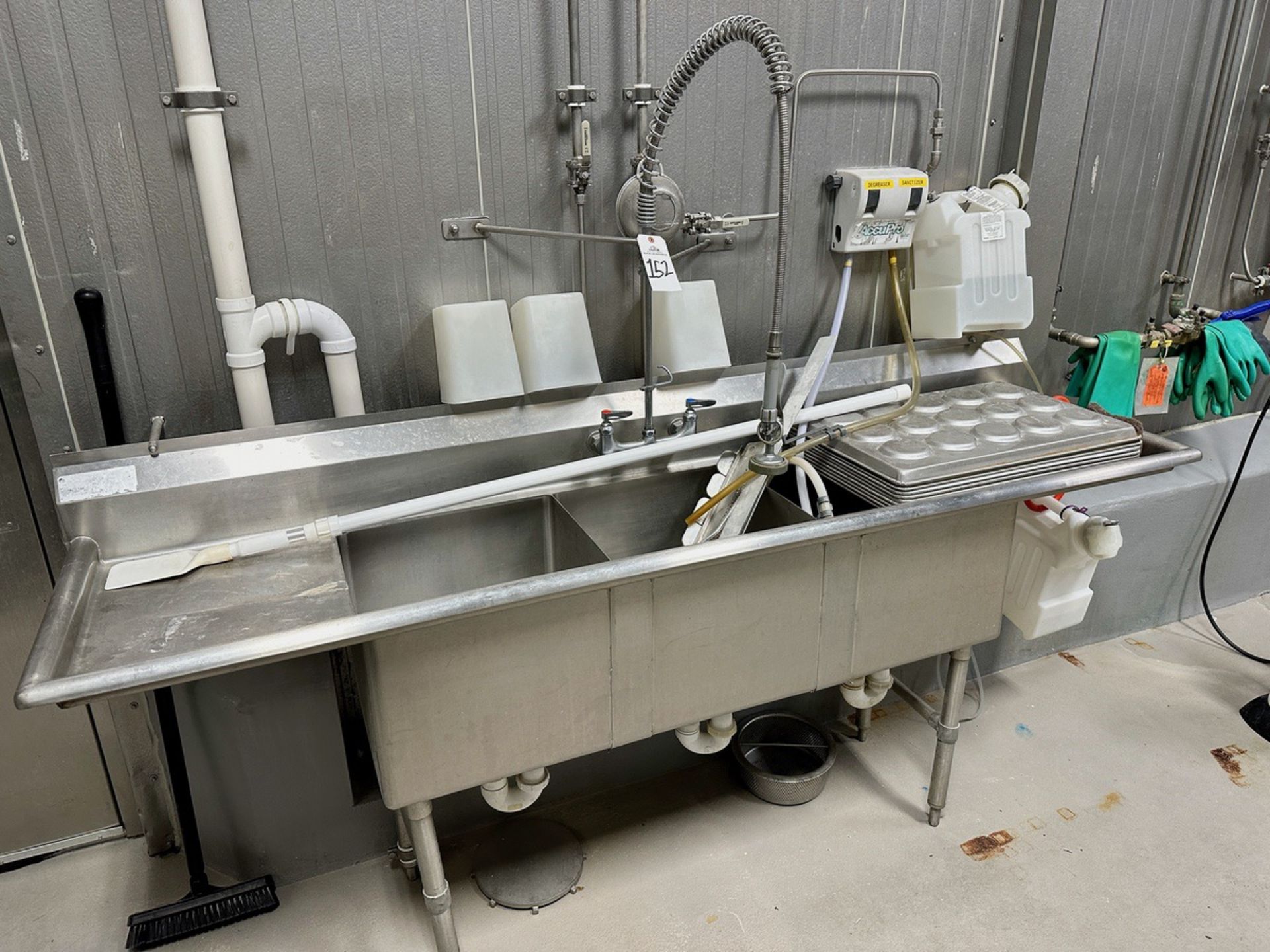 3-Compartment Stainless Steel Sink (Approx. 23" x 8'6") | Rig Fee $150