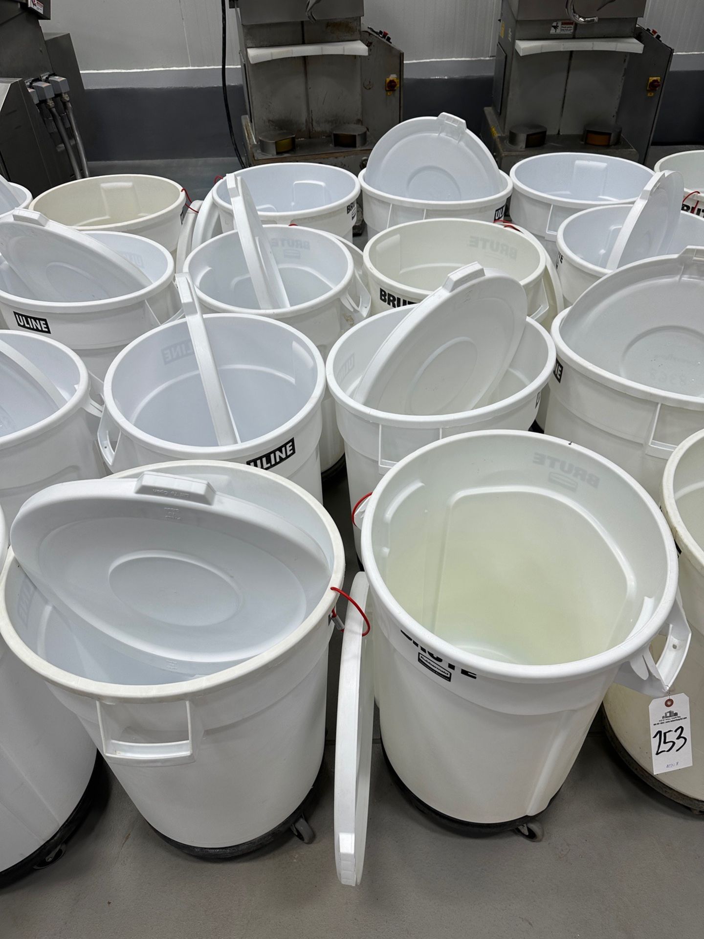 Lot of (8) 55 Gallon Drums on Dollies