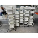 Lot of White Plastic Bins with Carts | Rig Fee $150