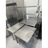 Lot of (1) Stainless Steel Workstation and (2) Stainless Steel Tables (Approx. 30" x 3' with (2) 1'