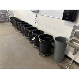 Lot of (11) 35 Gallon Garbage Cans on Dollies | Rig Fee $50