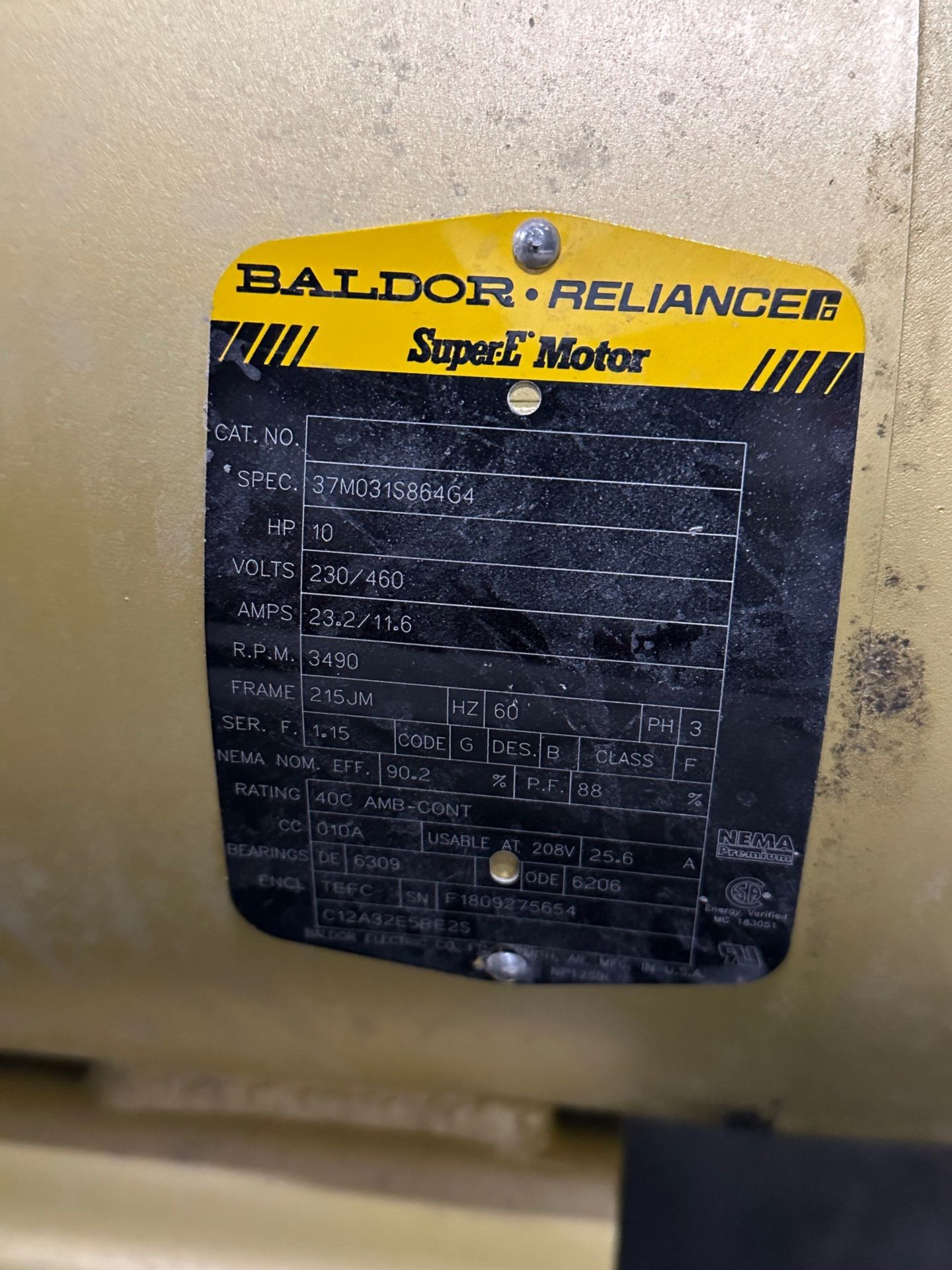 Baldor Reliance 10 HP Super E Motor with Goulds 1 1/2 X 2 1/2 - 8 Pump
