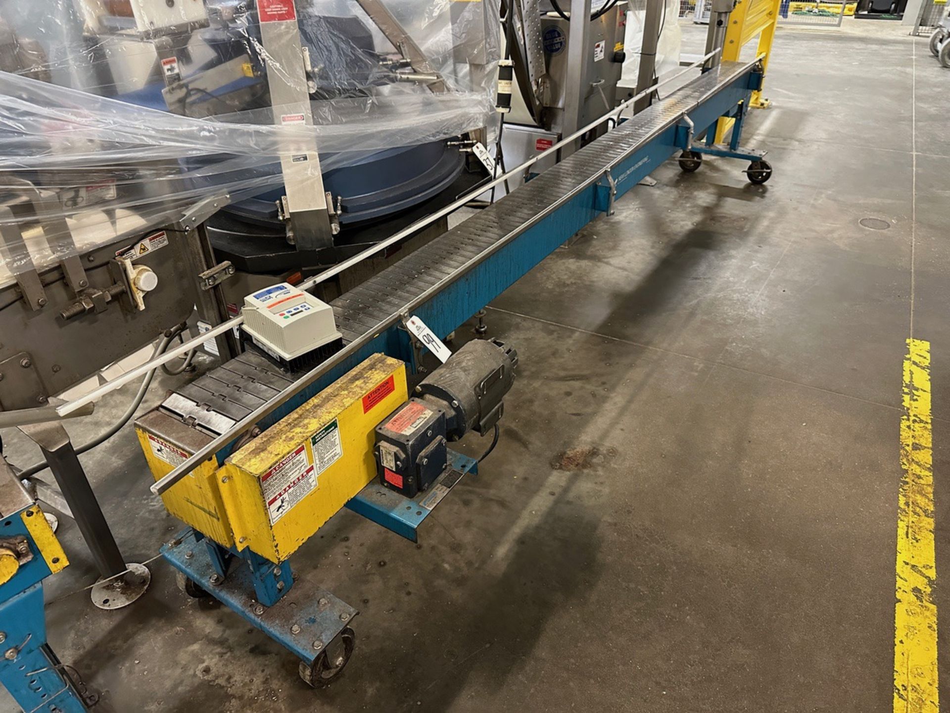 New London Engineering Stainless Steel Belt Conveyor with Lenze VFD (Approx. 7.5" x 14')